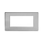 The Lombard Collection Brushed Chrome White Insert 4 x25mm EM-Euro Module Faceplate