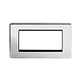The Finsbury Collection Polished Chrome Black Insert 4 x25mm EM-Euro Module Faceplate
