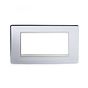 The Finsbury Collection Polished Chrome White Insert 4 x25mm EM-Euro Module Faceplate