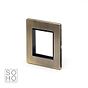 The Charterhouse Collection Antique Brass 2 x25mm EM-Euro Module Faceplate