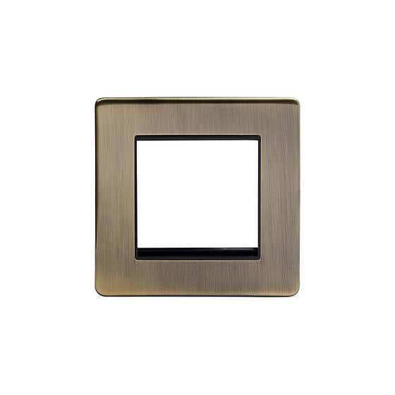 The Charterhouse Collection 2 x25mm EM-Euro Module Faceplate Antique Brass