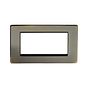 The Charterhouse Collection 4 x25mm EM-Euro Module Faceplate Antique Brass