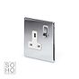 The Finsbury Collection Polished Chrome 1 Gang DP Socket White Ins 13A Screwless