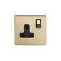 Brushed Brass Screwless Socket