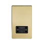 The Savoy Collection Brushed Brass Shaver Socket Dual Voltage 115/230v Blk Ins Screwless