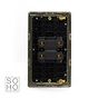 The Lombard Collection Brushed Chrome 45A 1 Gang Double Pole Switch Double Plate Blk Ins Screwless