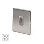 The Lombard Collection Brushed Chrome 1 Gang 2 Way 10A Light Switch Wht Ins Screwless