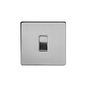 The Lombard Collection Brushed Chrome 1 Gang 2 Way 10A Light Switch Wht Ins Screwless