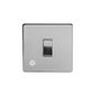The Lombard Collection Brushed Chrome 1 Gang 20A Double Pole Switch Flex Outlet Wht Ins Screwless