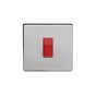 The Lombard Collection Brushed Chrome 45A 1 Gang Double Pole Switch Single Plate Wht Ins Screwless