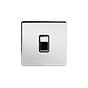 The Finsbury Collection Polished Chrome 1 Gang 2 Way 10A Light Switch Blk Ins Screwless