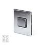 The Finsbury Collection Polished Chrome Extractor Fan Isolator Switch Black Ins Screwless