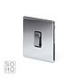 The Finsbury Collection Polished Chrome 1 Gang 20A Double Pole Switch Blk Ins Screwless