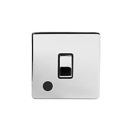 Polished Chrome 20A Double Pole Switch with Flex Outlet