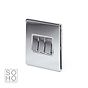 The Finsbury Collection Polished Chrome 3 Gang 2 Way 10A Light Switch Wht Ins Screwless