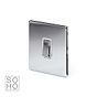 The Finsbury Collection Polished Chrome 1 Gang 20A Double Pole Switch Wht Ins Screwless