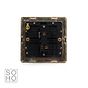 The Savoy Collection Brushed Brass 1 Gang 2 Way 10A Light Switch Blk Ins Screwless
