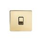 The Savoy Collection Brushed Brass 1 Gang 2 Way 10A Light Switch Blk Ins Screwless