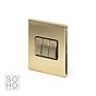 The Savoy Collection Brushed Brass 3 Gang 2 Way 10A Light Switch Blk Ins Screwless