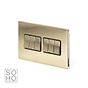The Savoy Collection Brushed Brass 6 Gang 2 Way 10A Light Switch Blk Ins Screwless