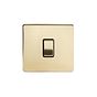 The Savoy Collection Brushed Brass 1 Gang Intermediate Switch Black Ins 10A Screwless