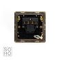 The Savoy Collection Brushed Brass 1 Gang 20A Double Pole Switch Flex Outlet Blk Ins Screwless