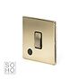 The Savoy Collection Brushed Brass 1 Gang 20A Double Pole Switch Flex Outlet Blk Ins Screwless