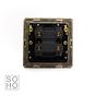 The Savoy Collection Brushed Brass 45A 1 Gang Double Pole Switch Single Plate Blk Ins Screwless