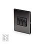 The Connaught Collection Black Nickel 3 Gang 2 Way 10A Light Switch Blk Ins Screwless
