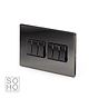 The Connaught Collection Black Nickel 6 Gang 2 Way 10A Light Switch Blk Ins Screwless
