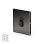 The Connaught Collection Black Nickel 1 Gang Intermediate Switch Black Ins 10A Screwless