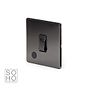 The Connaught Collection Black Nickel 1 Gang 20A Double Pole Switch Flex Outlet Blk Ins Screwless