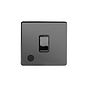 The Connaught Collection Black Nickel 1 Gang 20A Double Pole Switch Flex Outlet Blk Ins Screwless