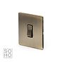 The Charterhouse Collection 1 Gang Light Switch 2 Way 10A Black Insert Antique Brass