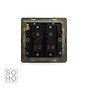 The Charterhouse Collection Antique Brass 2 Gang Light Switch 2-Way 10A Black Inserts