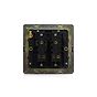 The Eton Collection Bronze 10A 2 Gang 2 Way Switch Black Inserts Screwless