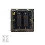 The Charterhouse Collection Antique Brass 2 Gang Intermediate Switch Black Ins 10A Screwless