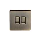 Antique Brass 2 Gang Intermediate Switch