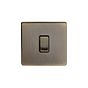The Charterhouse Collection 1 Gang 20A Double Pole Switch Blk Ins Screwless Antique Brass