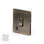 The Charterhouse Collection Antique Brass 1 Gang 20A Double Pole Switch Flex Outlet Blk Ins Screwless