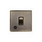 The Charterhouse Collection Antique Brass 1 Gang 20A Double Pole Switch Flex Outlet Blk Ins Screwless