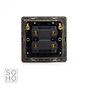 The Charterhouse Collection Antique Brass 45A 1 Gang Double Pole Switch Single Plate Blk Ins Screwless