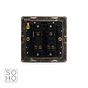 Brushed Chrome 10A 2 Gang 2 Way Switch with Black Insert Screwless