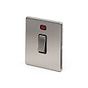 The Lombard Collection Brushed Chrome 20A 1 Gang Double Pole Switch With Neon Blk Ins Screwless
