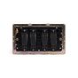The Savoy Collection Brushed Brass 4 Gang Intermediate switch Blk Ins Screwless