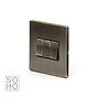 The Charterhouse Collection 3 Gang Intermediate switch blk Ins Screwless Antique Brass