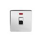 The Finsbury Collection Polished Chrome 20A 1 Gang Double Pole Switch With Neon Wht Ins Screwless