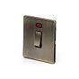 The Charterhouse Collection Antique Brass 20A 1 Gang Double Pole Switch With Neon Blk Ins Screwless 