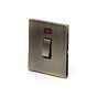 The Charterhouse Collection 20A 1 Gang Double Pole Switch With Neon Blk Ins Screwless  Antique Brass