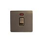 The Charterhouse Collection 20A 1 Gang Double Pole Switch With Neon Blk Ins Screwless  Antique Brass